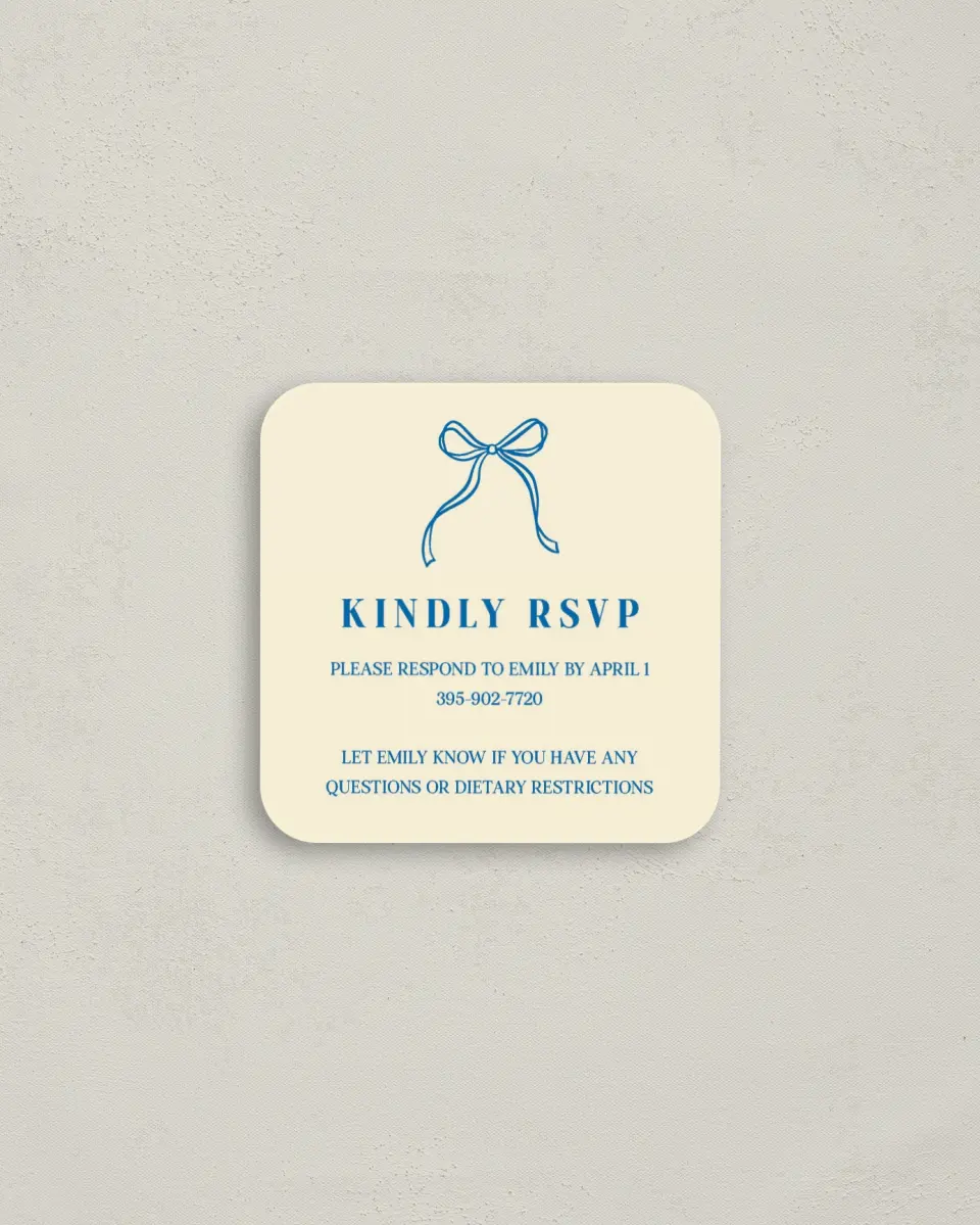 This is a 3¼" x 3¼" Bachelorette Party Thank You Card called Wife of the Party printed in full color on Luxe Satin (coated) paper