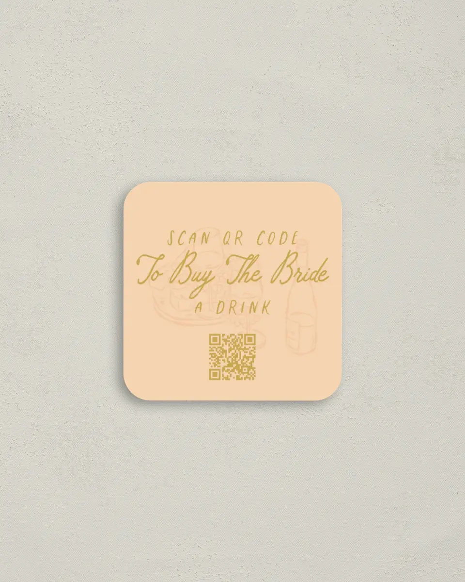 This is a 3¼" x 3¼" Bachelorette Party Thank You Card called The Perfect Pairing printed in full color on Luxe Satin (coated) paper