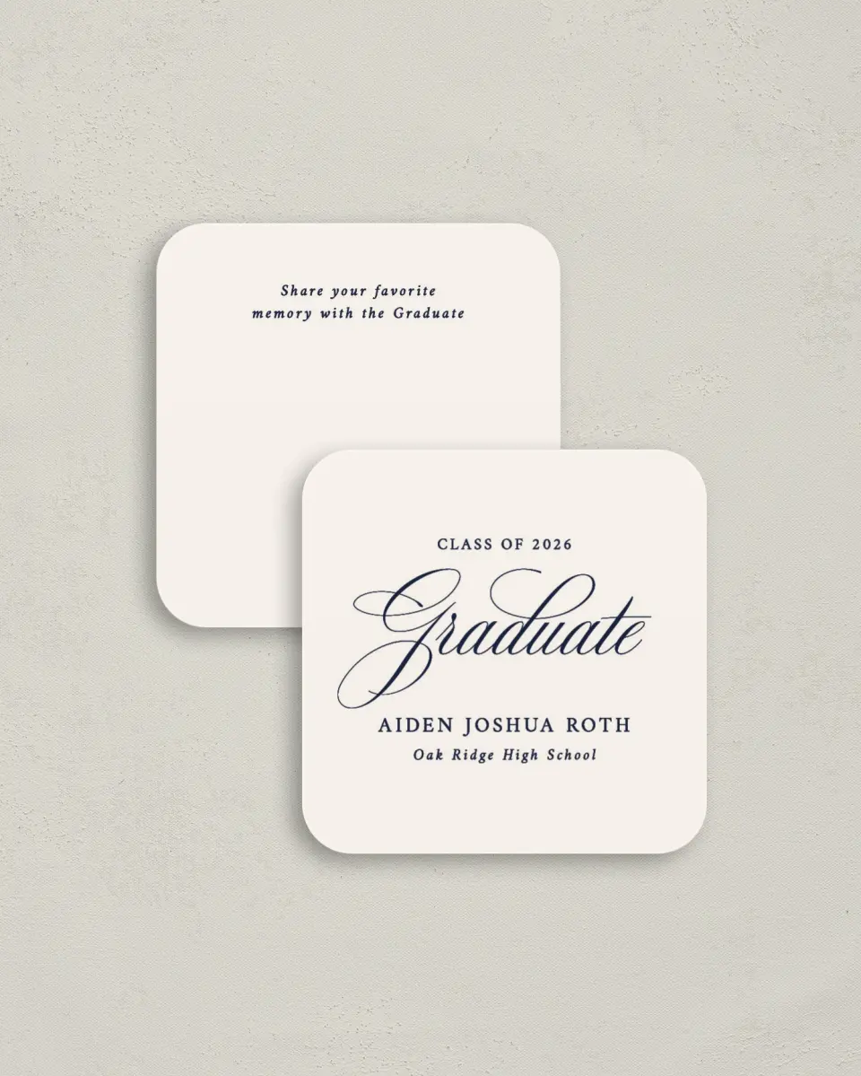This is a 3¼" x 3¼" Share a Memory Card called Formal Frame printed in full color on Luxe Satin (coated) paper