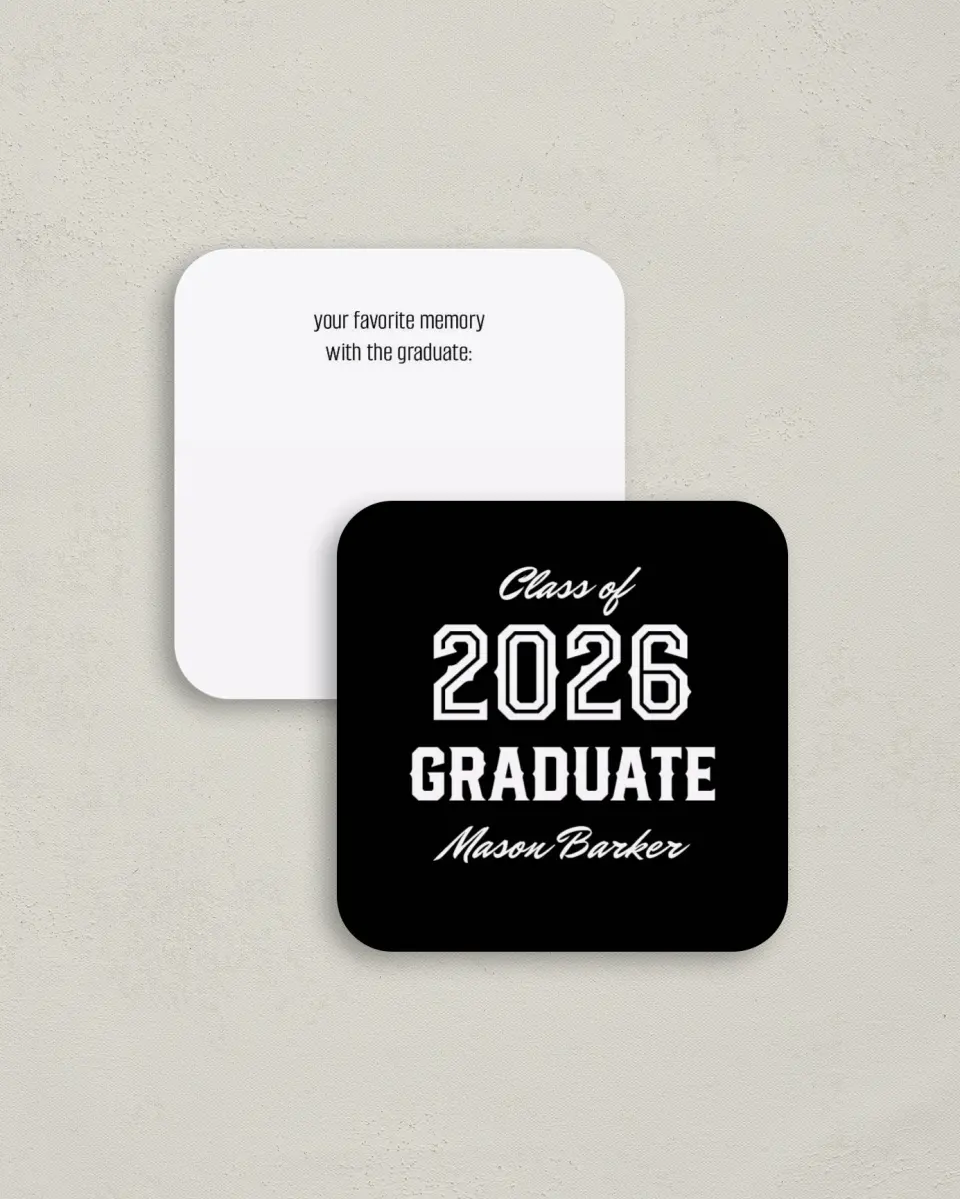 This is a 3¼" x 3¼" Share a Memory Card called All-Star Athlete printed in full color on Luxe Satin (coated) paper