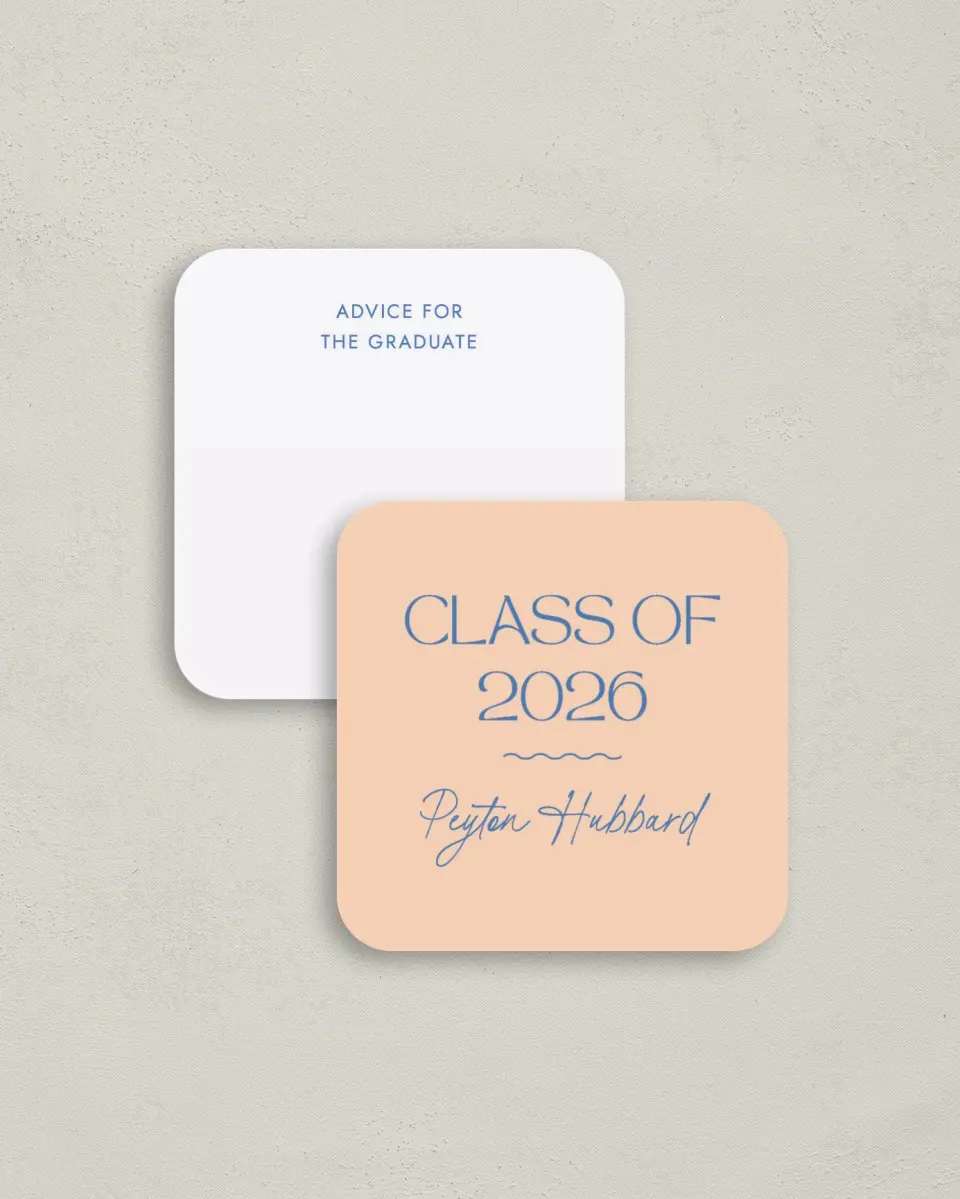 This is a 3¼" x 3¼" Advice Card called Modern Montage printed in full color on Luxe Satin (coated) paper