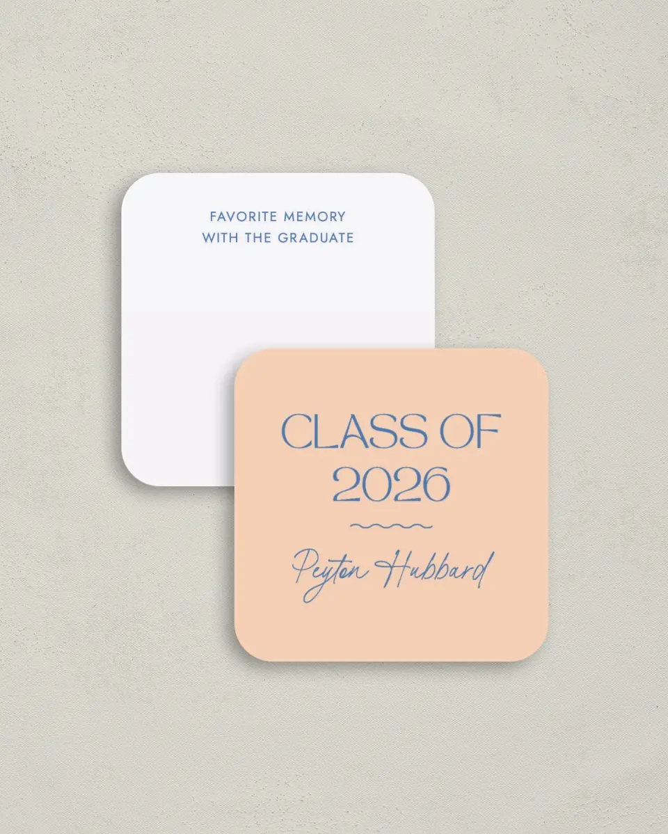 This is a 3¼" x 3¼" Share a Memory Card called Modern Montage printed in full color on Luxe Satin (coated) paper