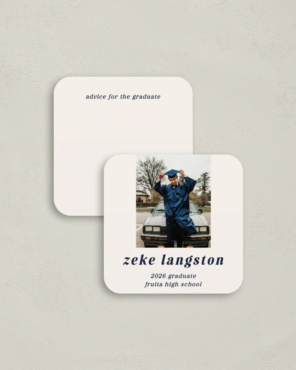 This is a 3¼" x 3¼" Advice Card called Jumping Jubilee printed in full color on Luxe Satin (coated) paper