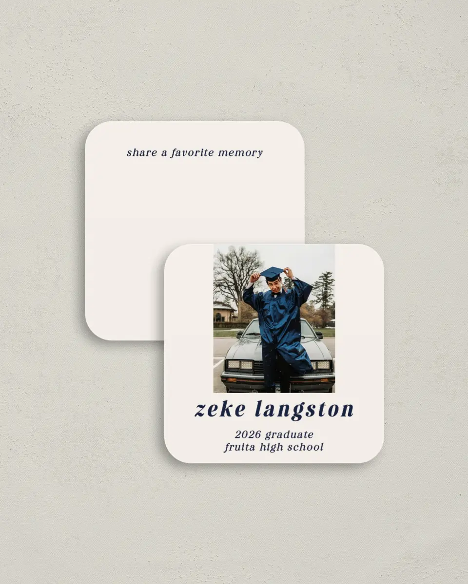 This is a 3¼" x 3¼" Share a Memory Card called Jumping Jubilee printed in full color on Luxe Satin (coated) paper