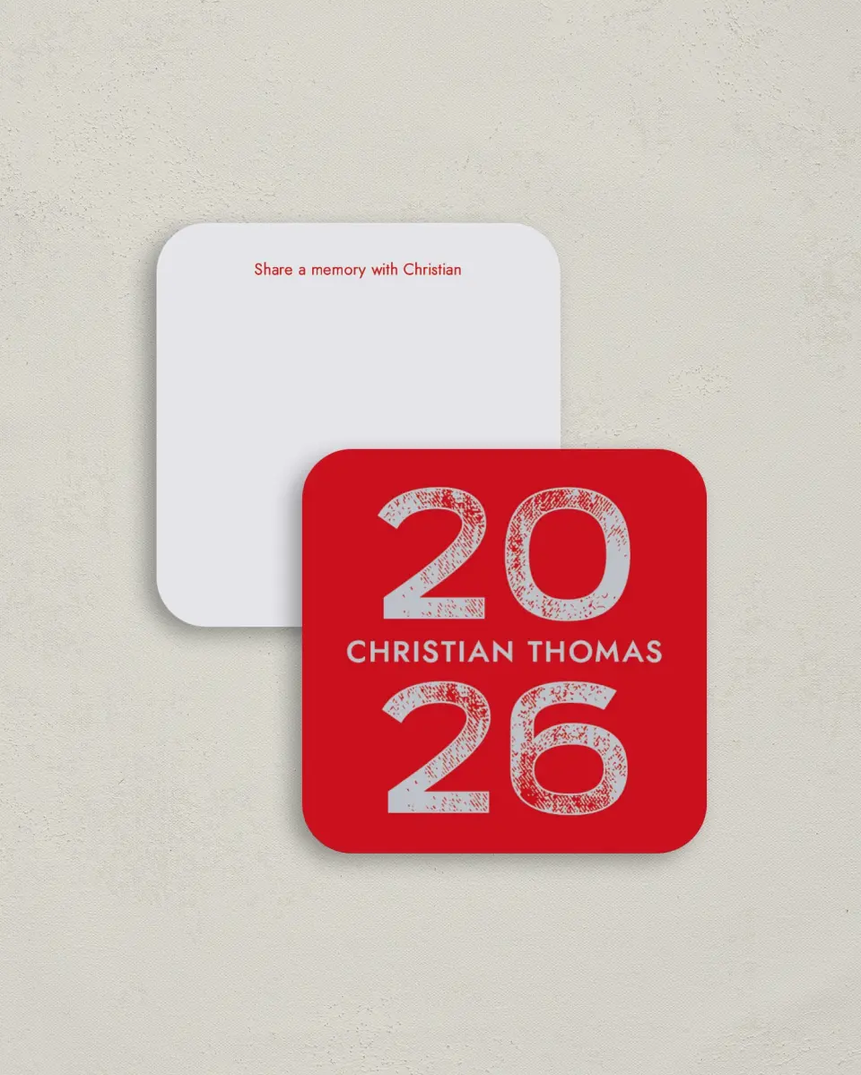 This is a 3¼" x 3¼" Share a Memory Card called Big Hitter printed in full color on Luxe Satin (coated) paper