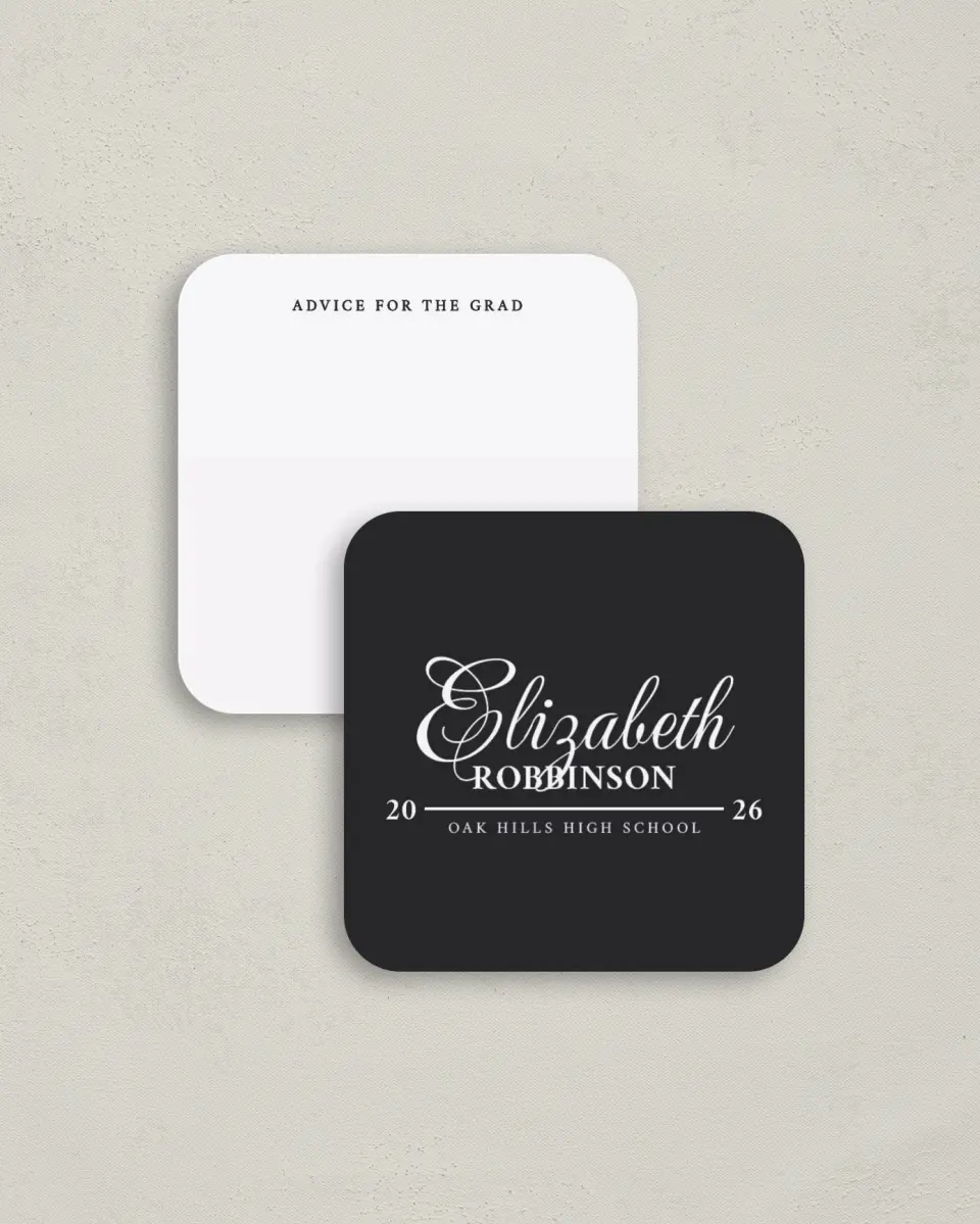 This is a 3¼" x 3¼" Advice Card called The Right Path printed in full color on Luxe Satin (coated) paper