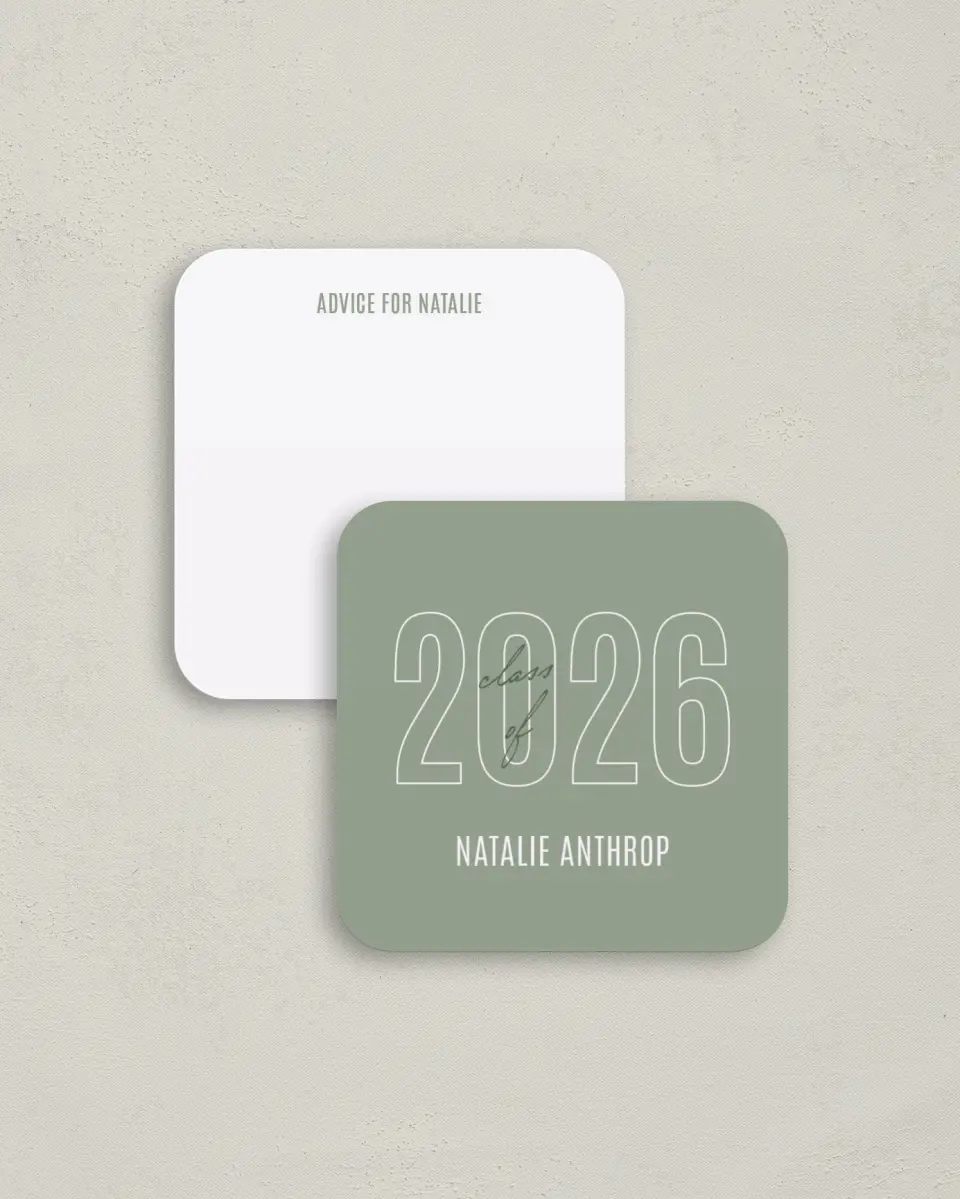 This is a 3¼" x 3¼" Advice Card called Shining Brilliance printed in full color on Luxe Satin (coated) paper
