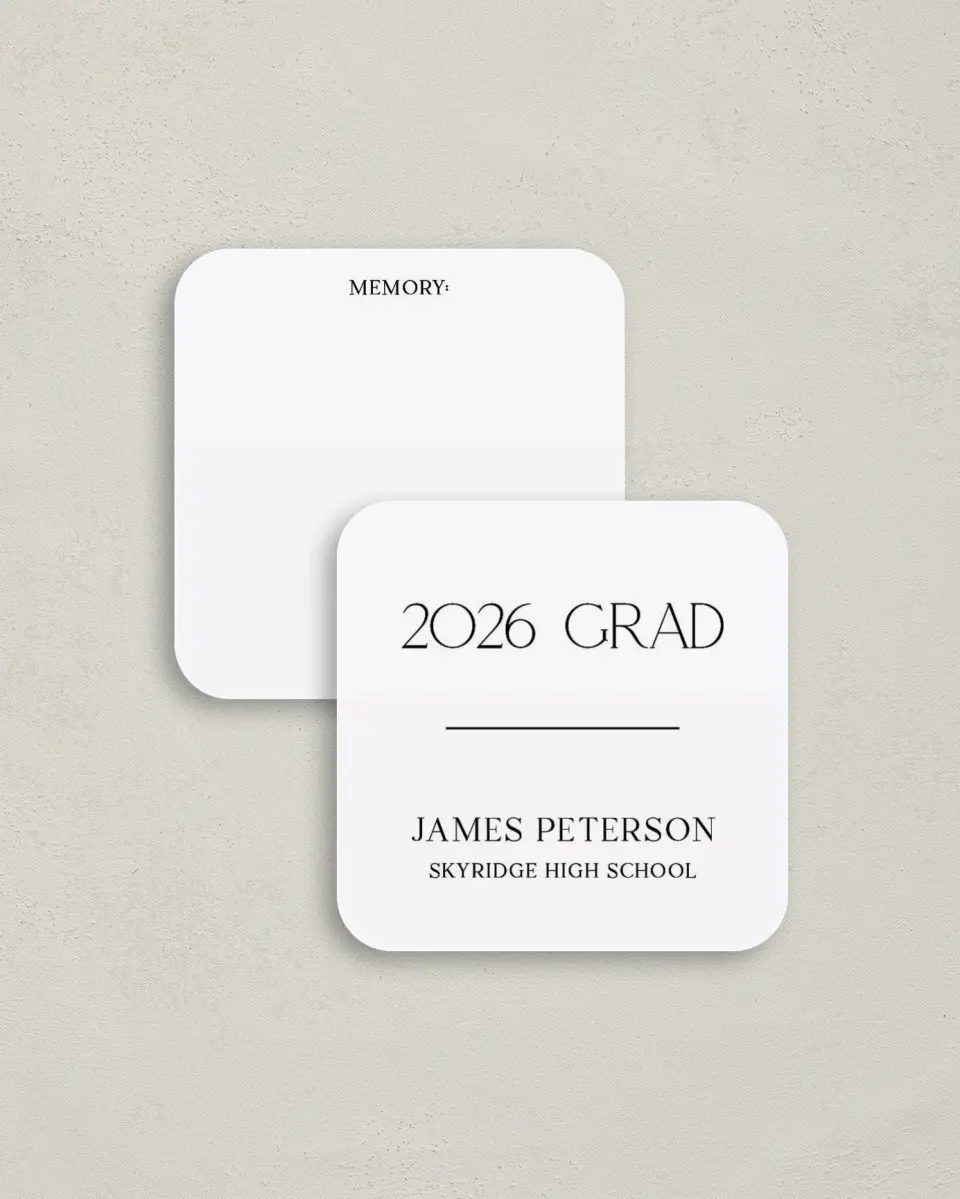 This is a 3¼" x 3¼" Share a Memory Card called Most Classic printed in full color on Luxe Satin (coated) paper