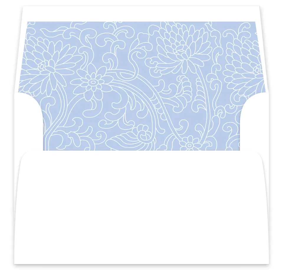 This is a  7⅝" x 7⅞" Envelope Liners (ELA) called Pristine Beauty printed in full color