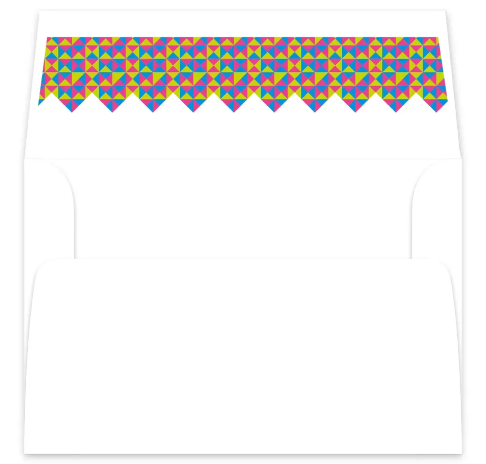 This is a  7⅝" x 7⅞" Envelope Liners (ELA) called Flirty Neon printed in full color