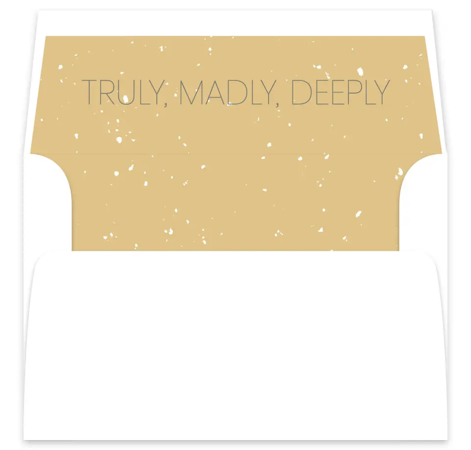 This is a  7⅝" x 7⅞" Envelope Liners (ELA) called Truly, Madly, Deeply printed in full color