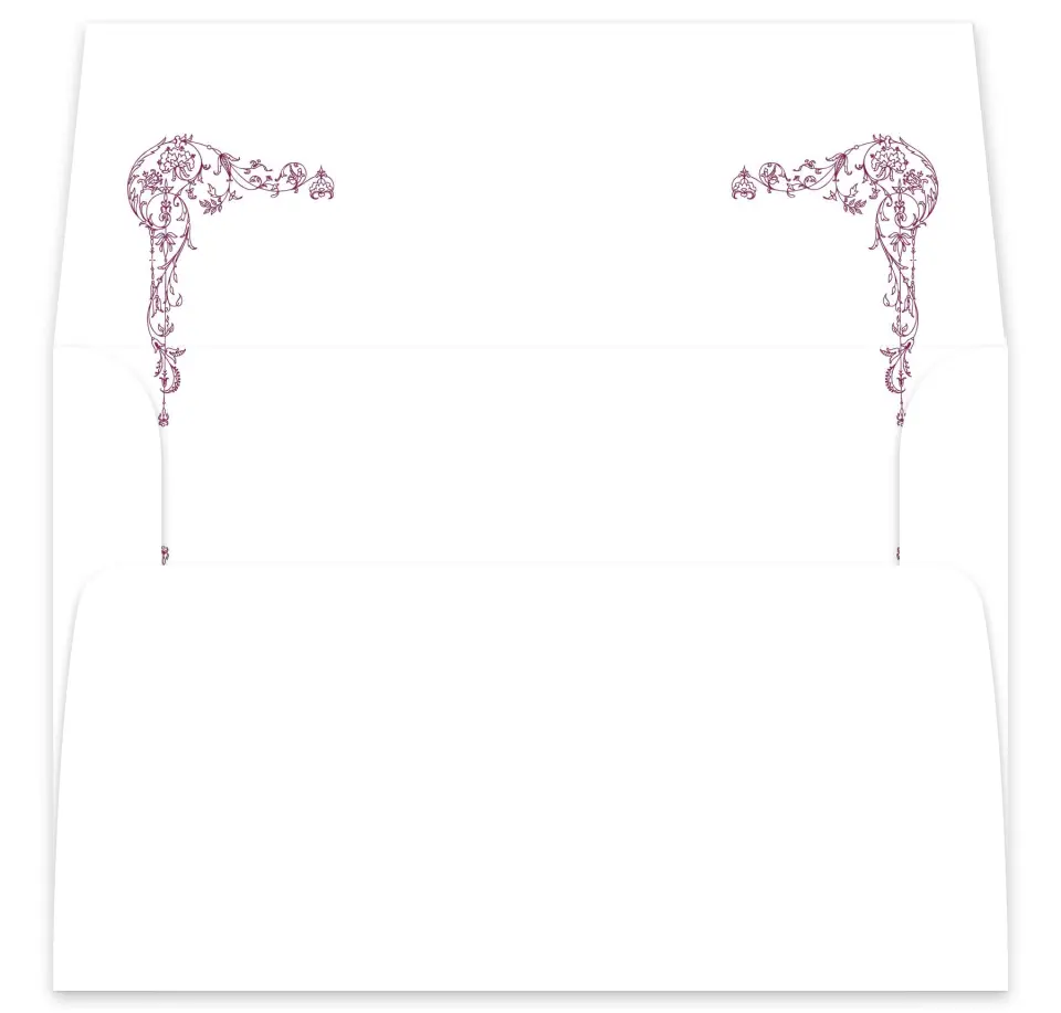 This is a  7⅝" x 7⅞" Envelope Liners (ELA) called Regal Romance printed in full color