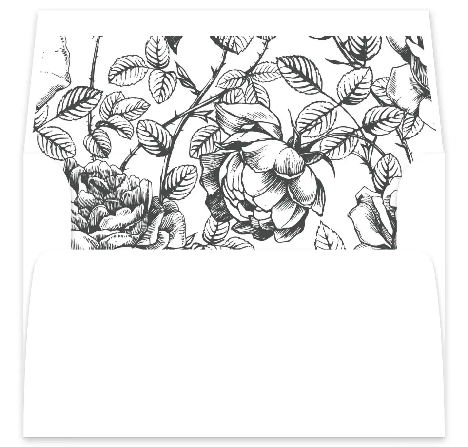 This is a  7⅝" x 7⅞" Envelope Liners (ELA) called Vintage Botanicals printed in full color