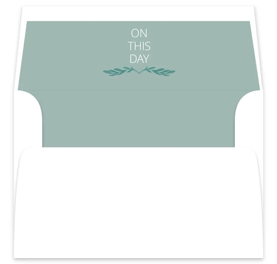 This is a  7⅝" x 7⅞" Envelope Liners (ELA) called This Joyful Day printed in full color