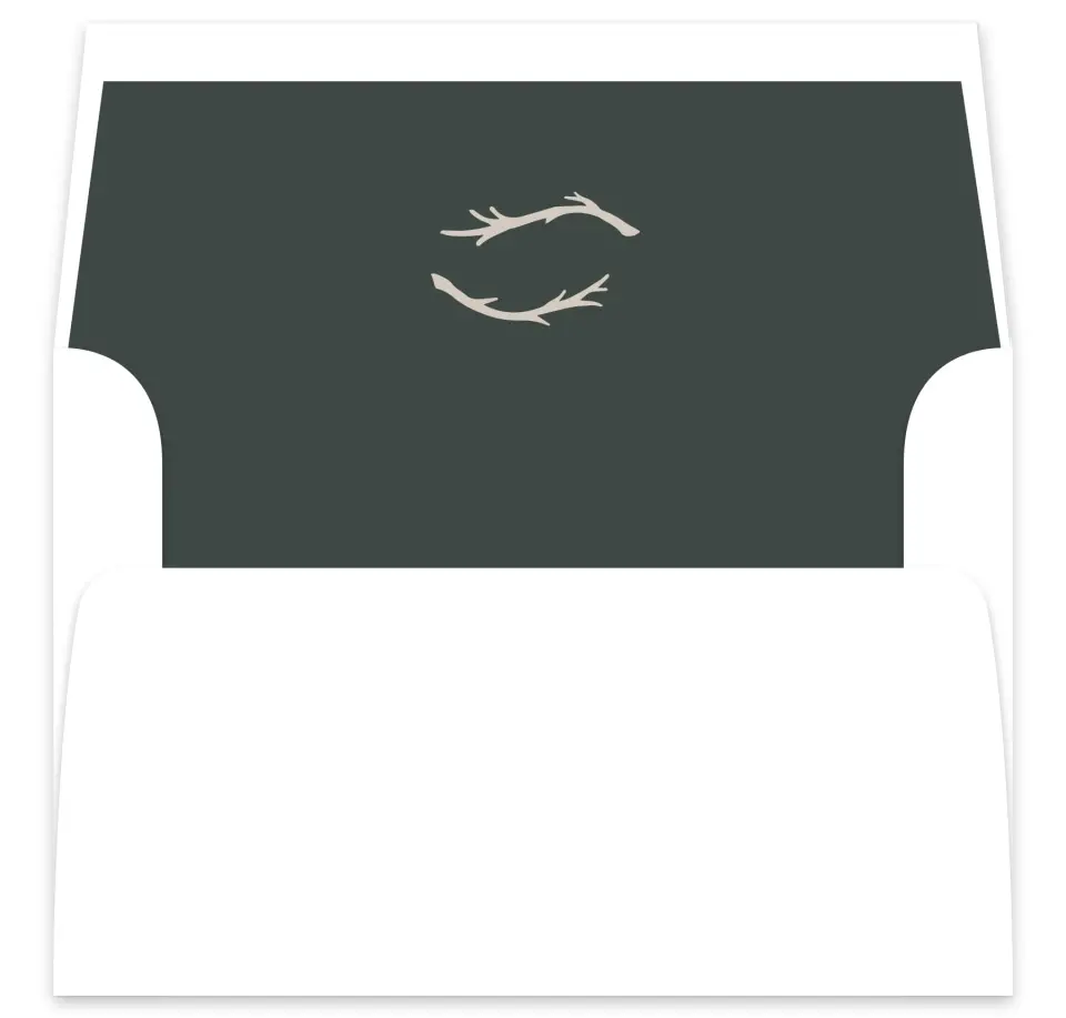 This is a  7⅝" x 7⅞" Envelope Liners (ELA) called Rustic Boughs printed in full color