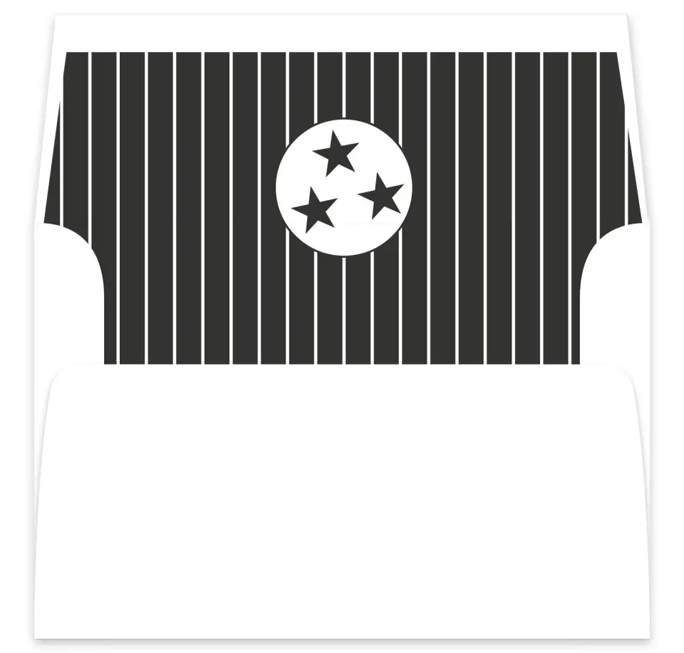 This is a  7⅝" x 7⅞" Envelope Liners (ELA) called Nashville Tennessee State Outline printed in full color