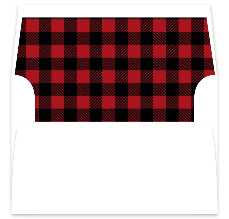 This is a  7⅝" x 7⅞" Envelope Liners (ELA) called Bold Buffalo Plaid printed in full color