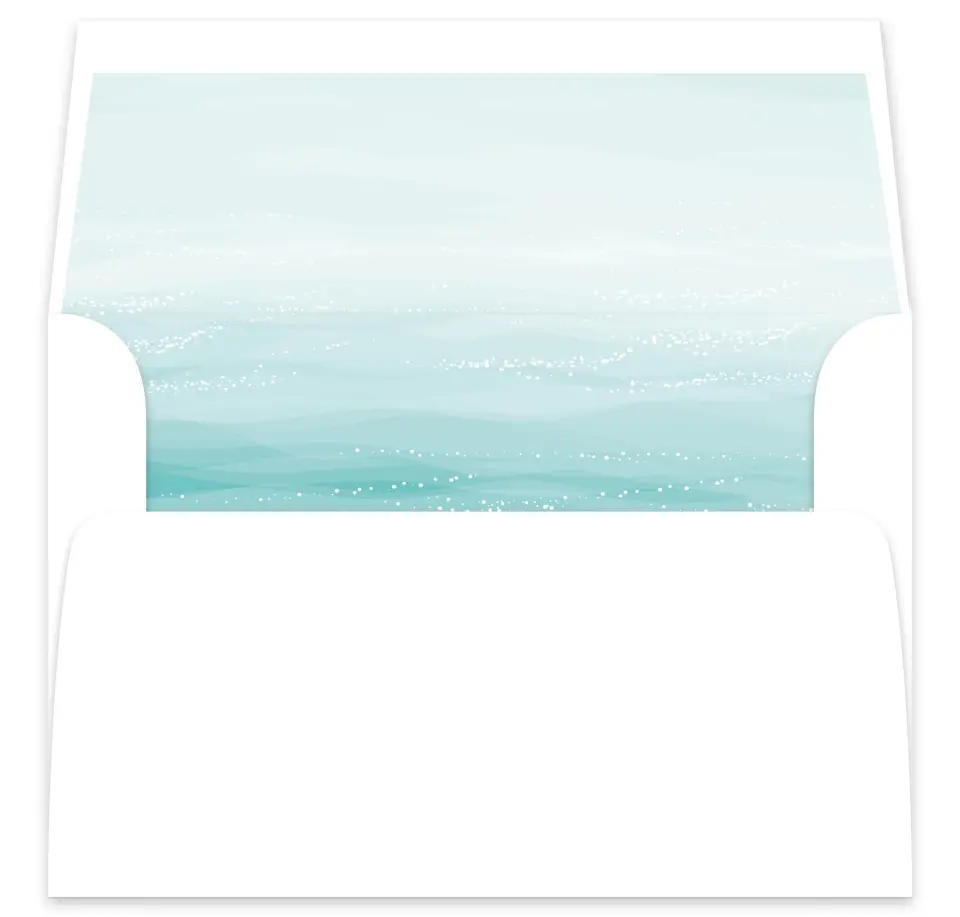 This is a  7⅝" x 7⅞" Envelope Liners (ELA) called Beyond the Shore printed in full color