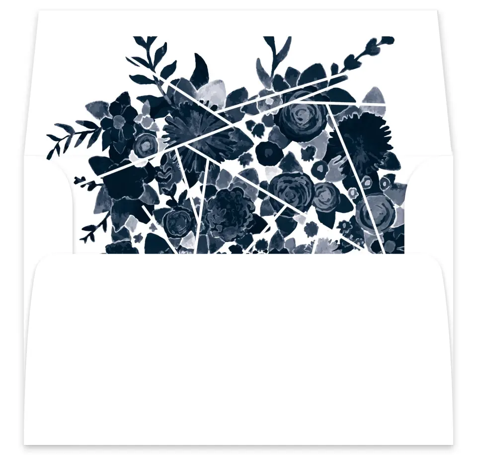 This is a  7⅝" x 7⅞" Envelope Liners (ELA) called Geo Floral printed in full color
