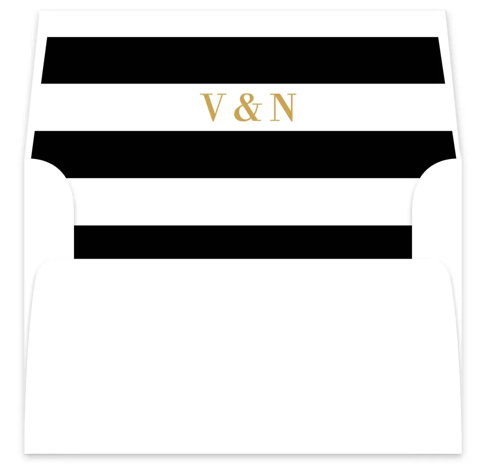 This is a  7⅝" x 7⅞" Envelope Liners (ELA) called Black Tie Affair printed in full color