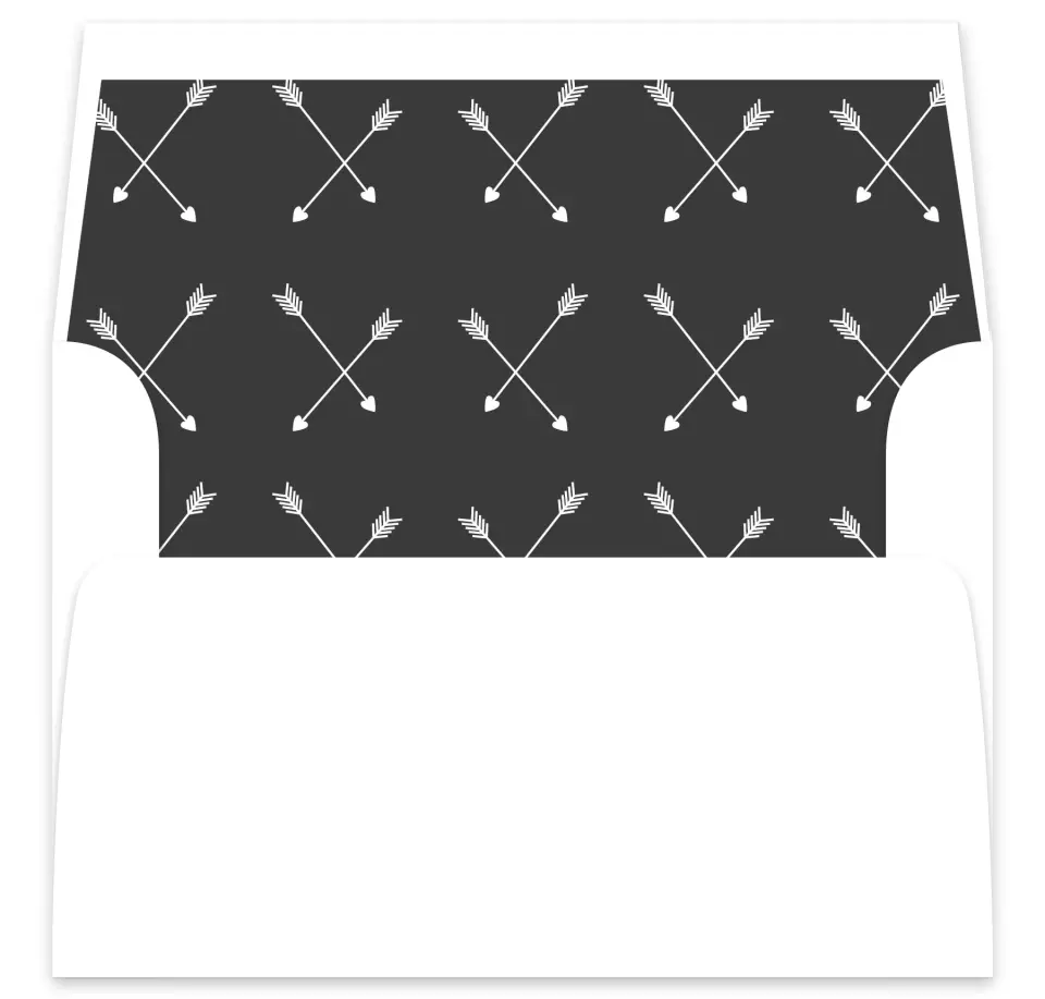 This is a  7⅝" x 7⅞" Envelope Liners (ELA) called Cross My Heart printed in full color