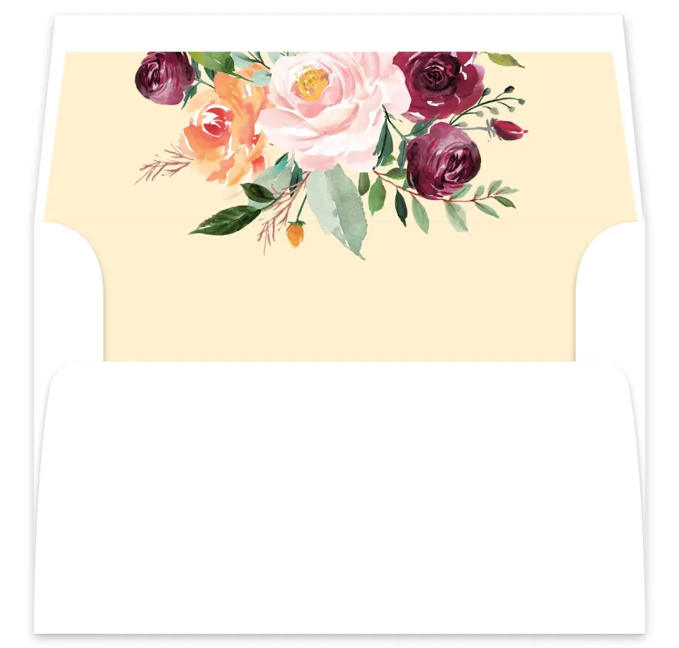 This is a  7⅝" x 7⅞" Envelope Liners (ELA) called Country Florals printed in full color