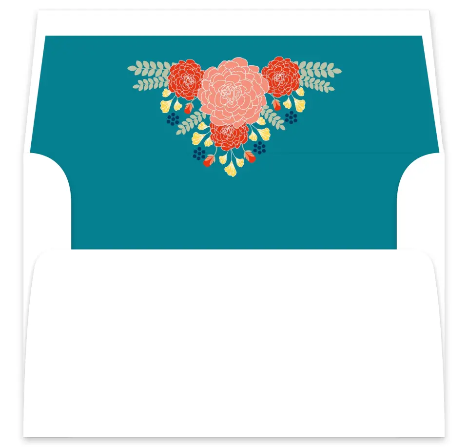 This is a  7⅝" x 7⅞" Envelope Liners (ELA) called Botanical Cheer printed in full color