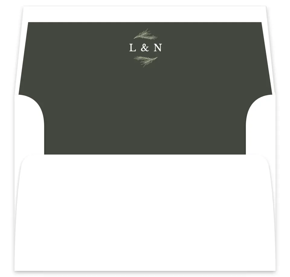 This is a  7⅝" x 7⅞" Envelope Liners (ELA) called Greenery Crown printed in full color