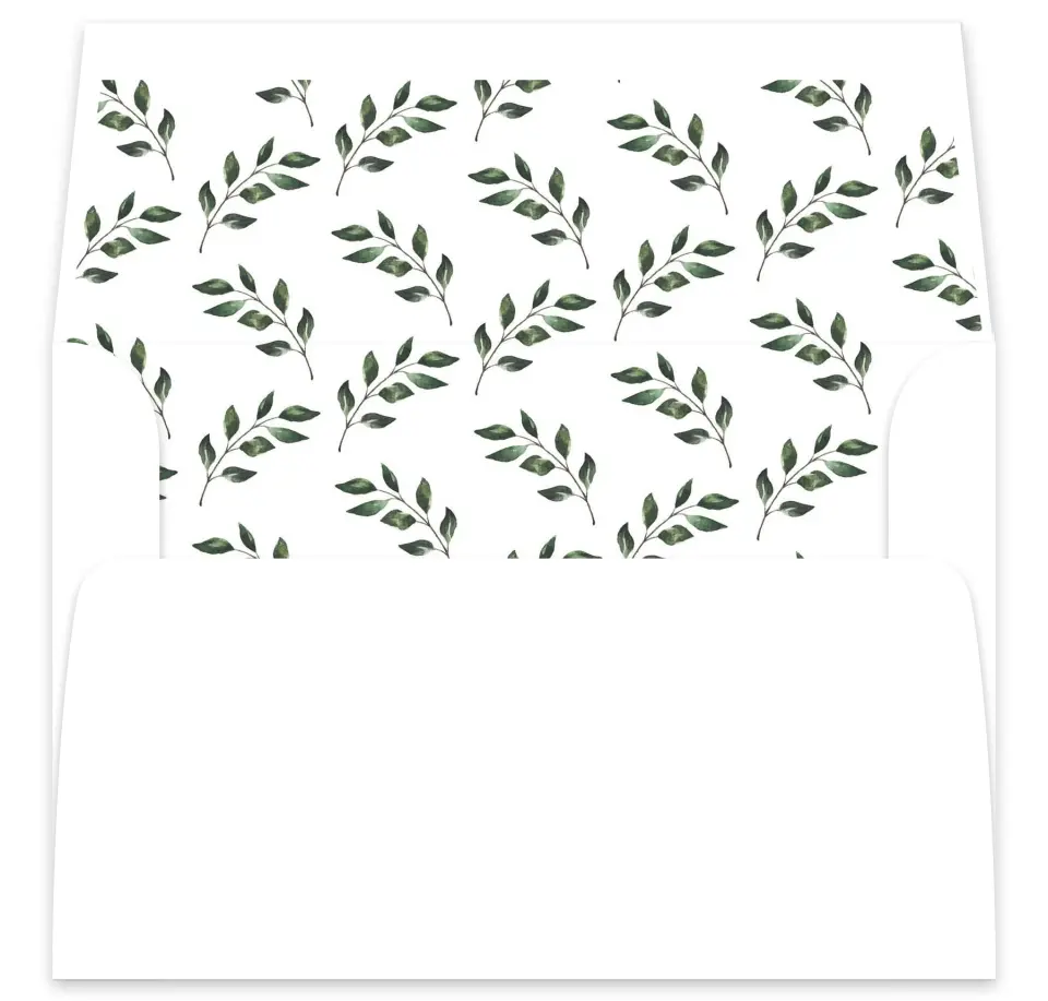 This is a  7⅝" x 7⅞" Envelope Liners (ELA) called Sprinkled Sprig printed in full color