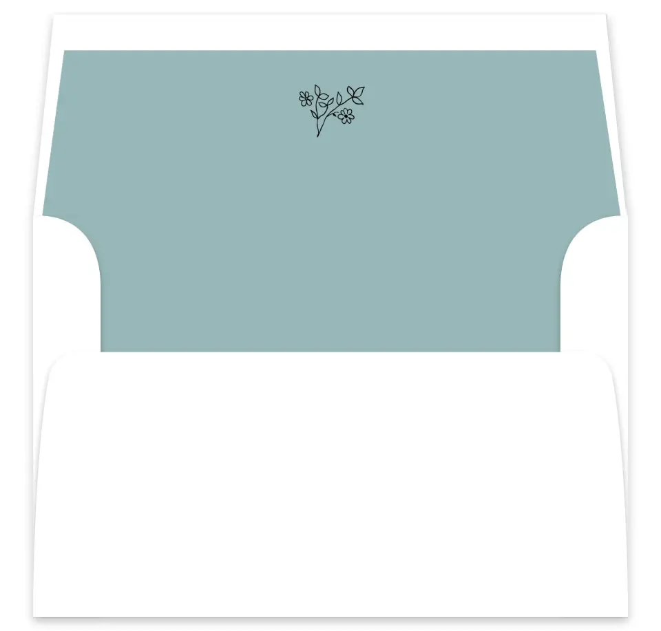 This is a  7⅝" x 7⅞" Envelope Liners (ELA) called Cool Blooms printed in full color