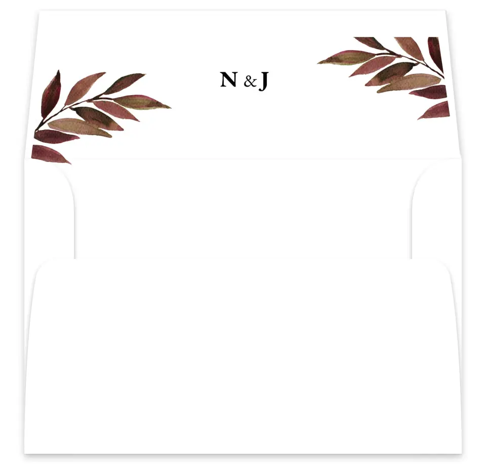 This is a  7⅝" x 7⅞" Envelope Liners (ELA) called Lavish Leaves printed in full color