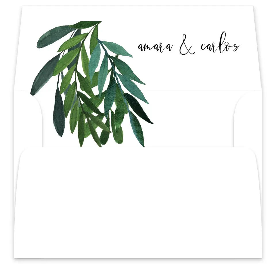 This is a  7⅝" x 7⅞" Envelope Liners (ELA) called Painted Greens printed in full color