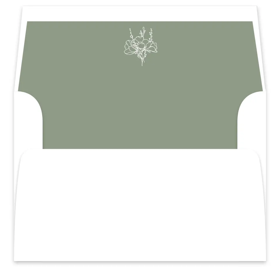 This is a  7⅝" x 7⅞" Envelope Liners (ELA) called Poetic Bloom printed in full color