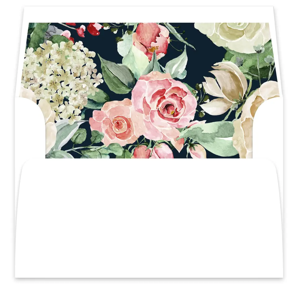 This is a  7⅝" x 7⅞" Envelope Liners (ELA) called Garden Dream printed in full color