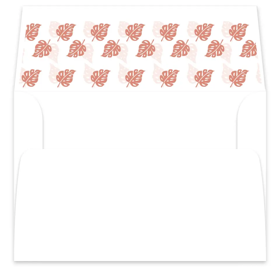 This is a  7⅝" x 7⅞" Envelope Liners (ELA) called Tropical Palms printed in full color