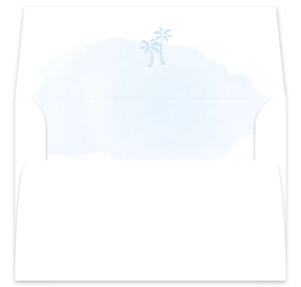 This is a  7⅝" x 7⅞" Envelope Liners (ELA) called Stamped Palms printed in full color