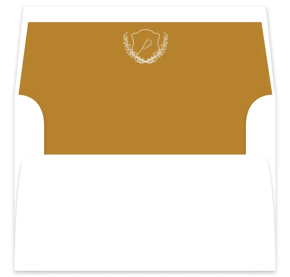 This is a  7⅝" x 7⅞" Envelope Liners (ELA) called Beloved Crest printed in full color