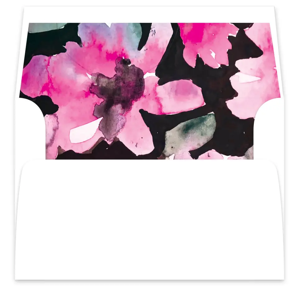 This is a  7⅝" x 7⅞" Envelope Liners (ELA) called Dark Blooms printed in full color