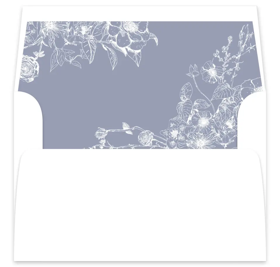This is a  7⅝" x 7⅞" Envelope Liners (ELA) called Gentle Bouquet printed in full color