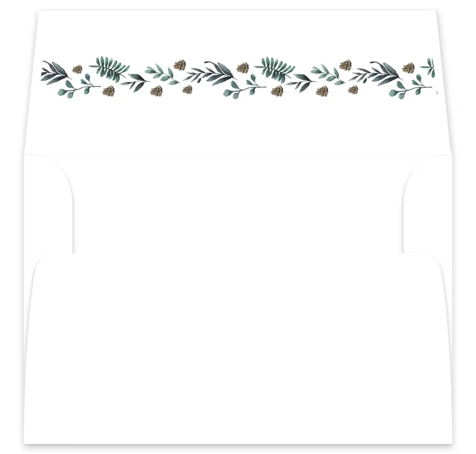 This is a  7⅝" x 7⅞" Envelope Liners (ELA) called Pinecone Allure printed in full color