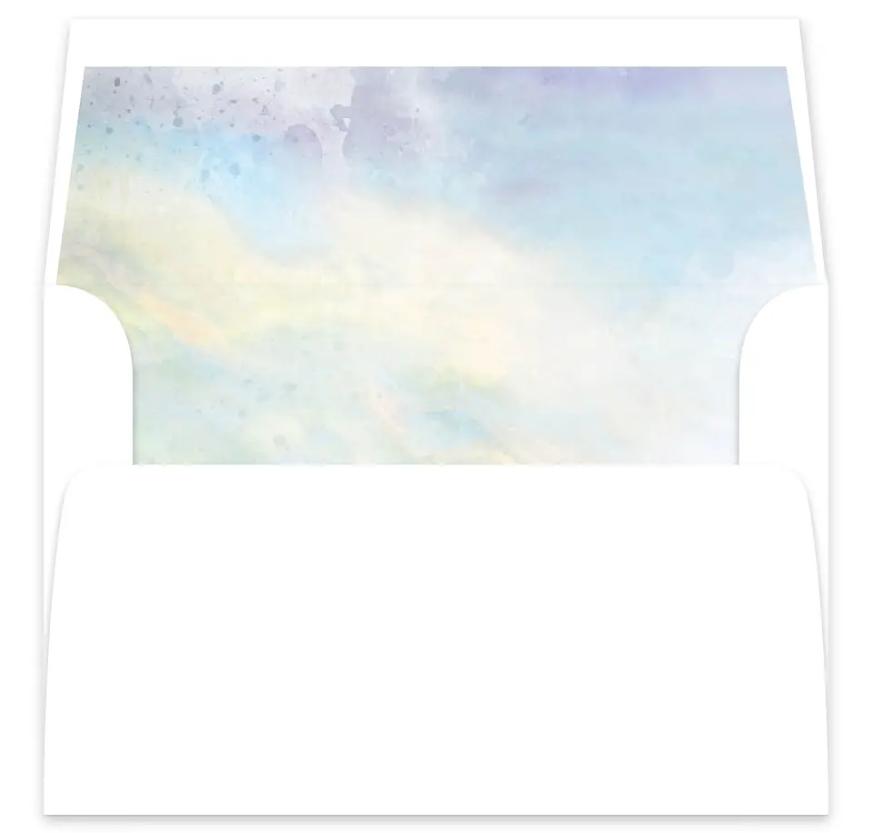 This is a  7⅝" x 7⅞" Envelope Liners (ELA) called Dreamy Sky printed in full color
