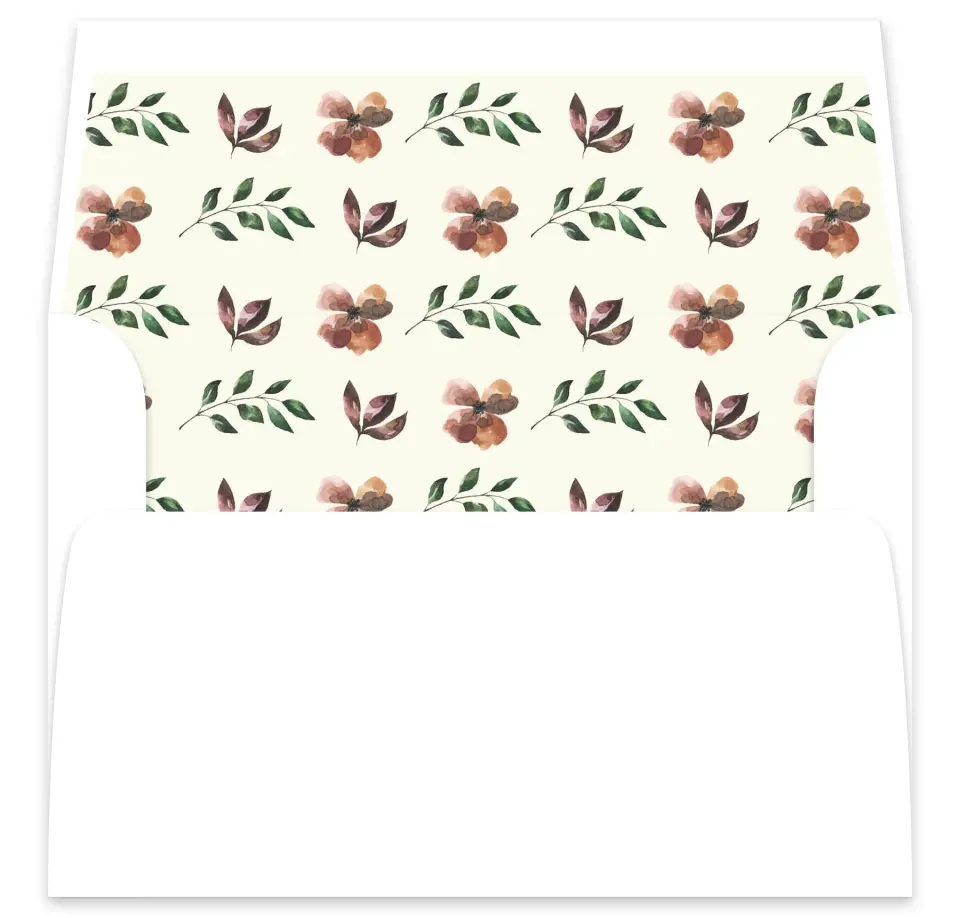 This is a  7⅝" x 7⅞" Envelope Liners (ELA) called Golden Blooms printed in full color