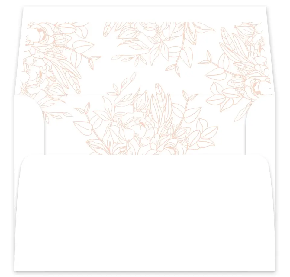 This is a  7⅝" x 7⅞" Envelope Liners (ELA) called Floral Outline printed in full color