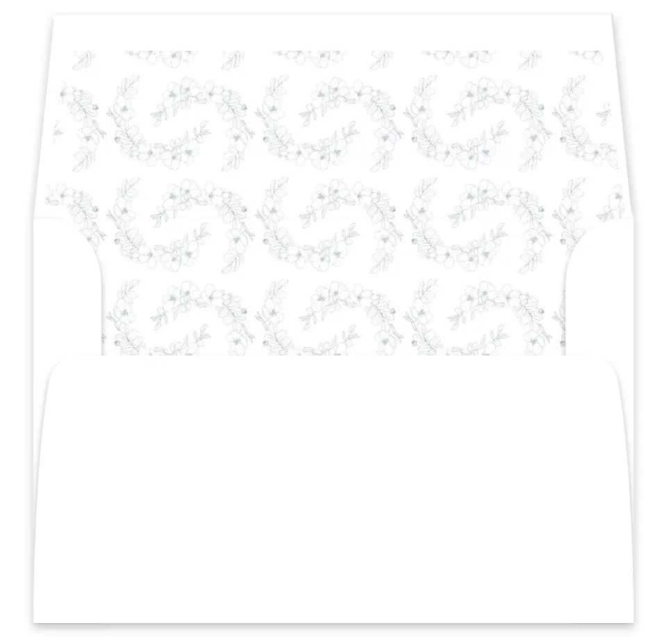 This is a  7⅝" x 7⅞" Envelope Liners (ELA) called Floral Sketch printed in full color