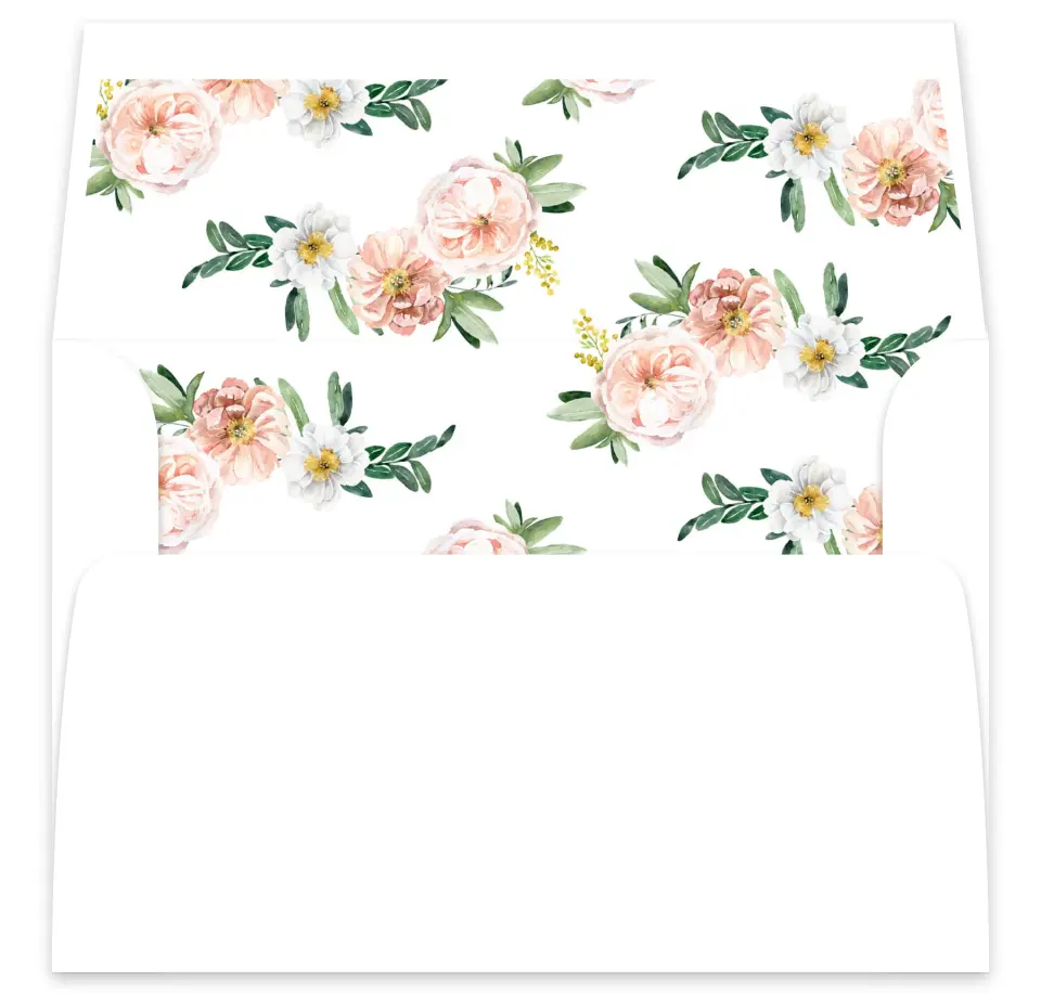This is a  7⅝" x 7⅞" Envelope Liners (ELA) called Delicate Florals printed in full color