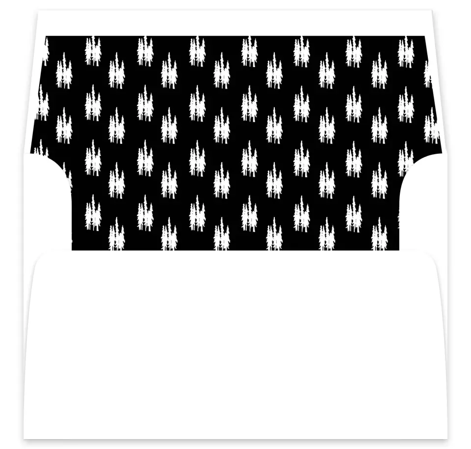 This is a  7⅝" x 7⅞" Envelope Liners (ELA) called Mountain Romance printed in full color