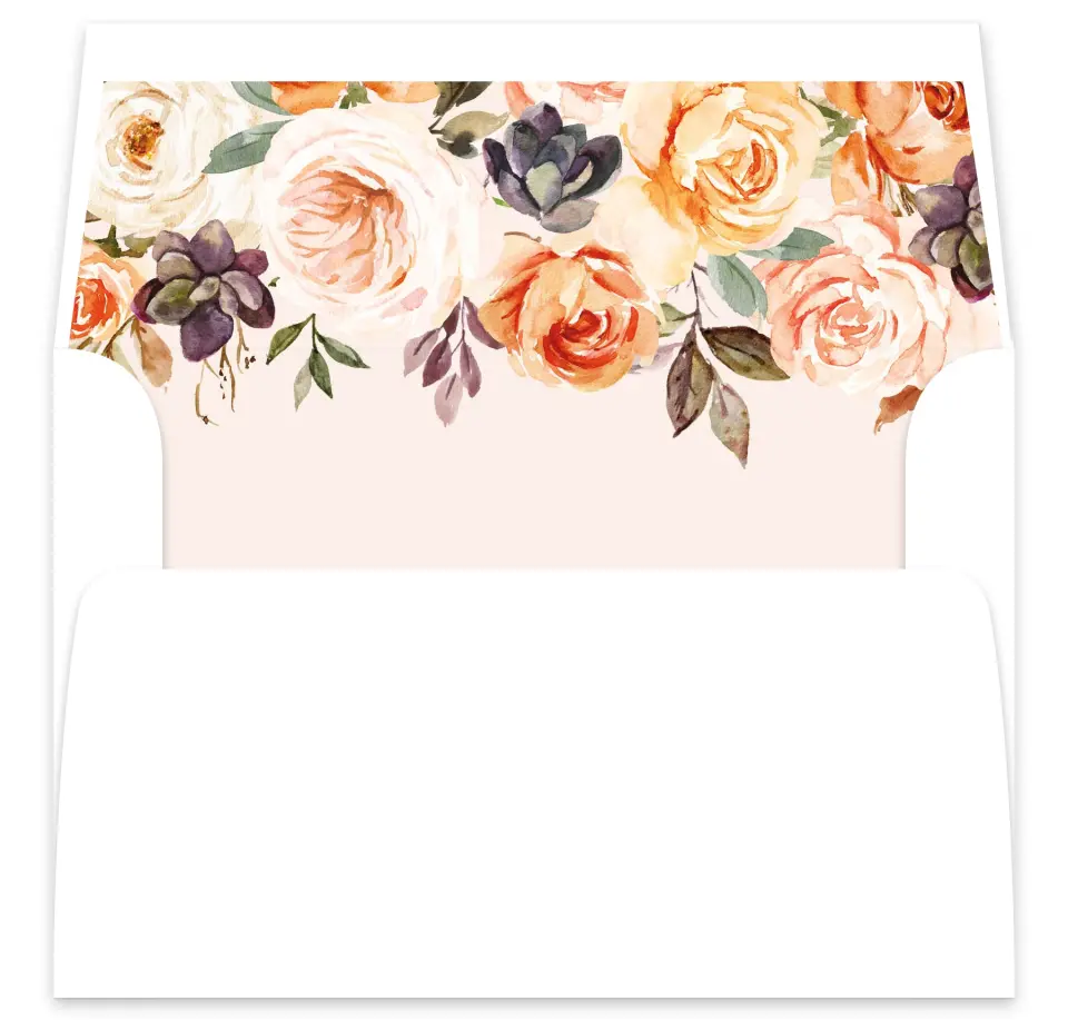 This is a  7⅝" x 7⅞" Envelope Liners (ELA) called Romantic Garden printed in full color