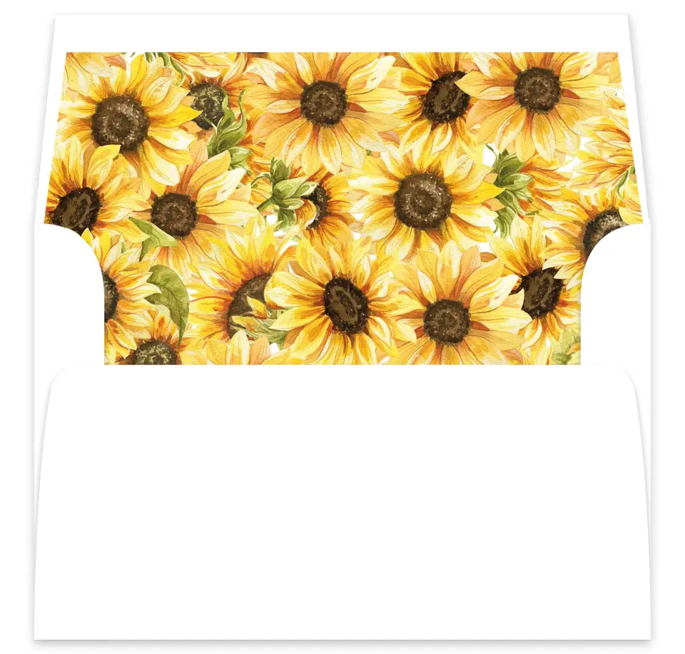 This is a  7⅝" x 7⅞" Envelope Liners (ELA) called Sunflower Bliss printed in full color