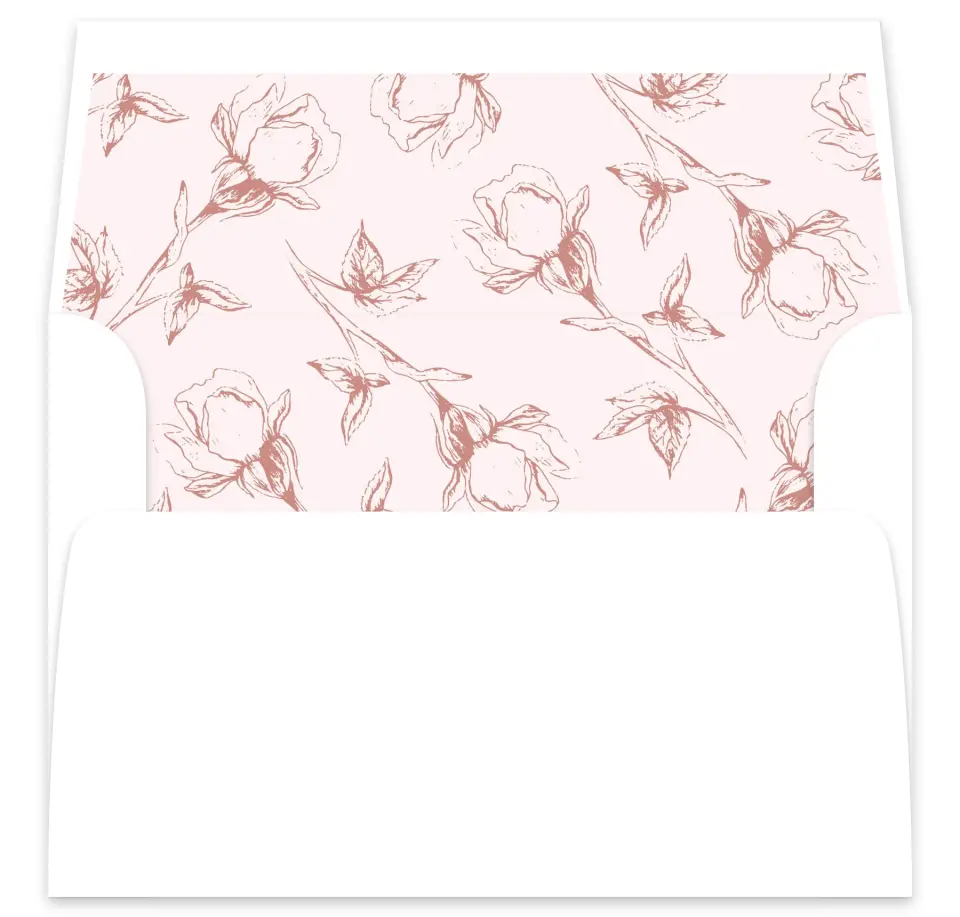 This is a  7⅝" x 7⅞" Envelope Liners (ELA) called Blooming Bud printed in full color