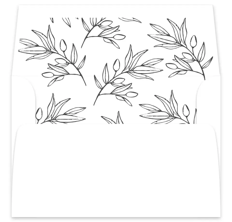 This is a  7⅝" x 7⅞" Envelope Liners (ELA) called Branch Sketch printed in full color